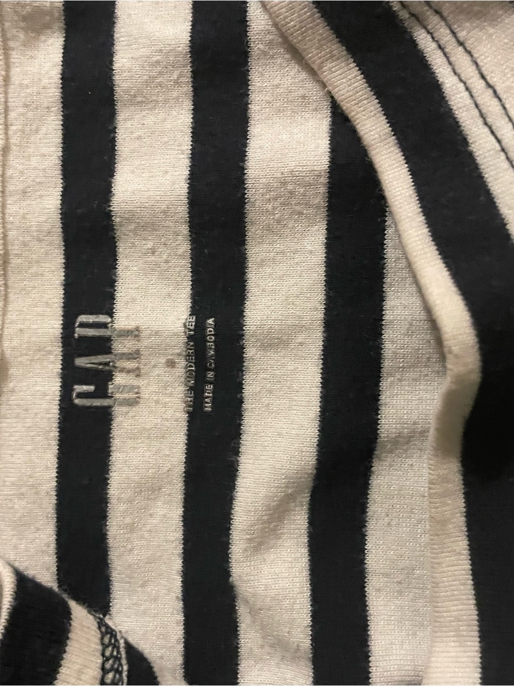 GAP Men’s Black & Cream Striped Undershirt